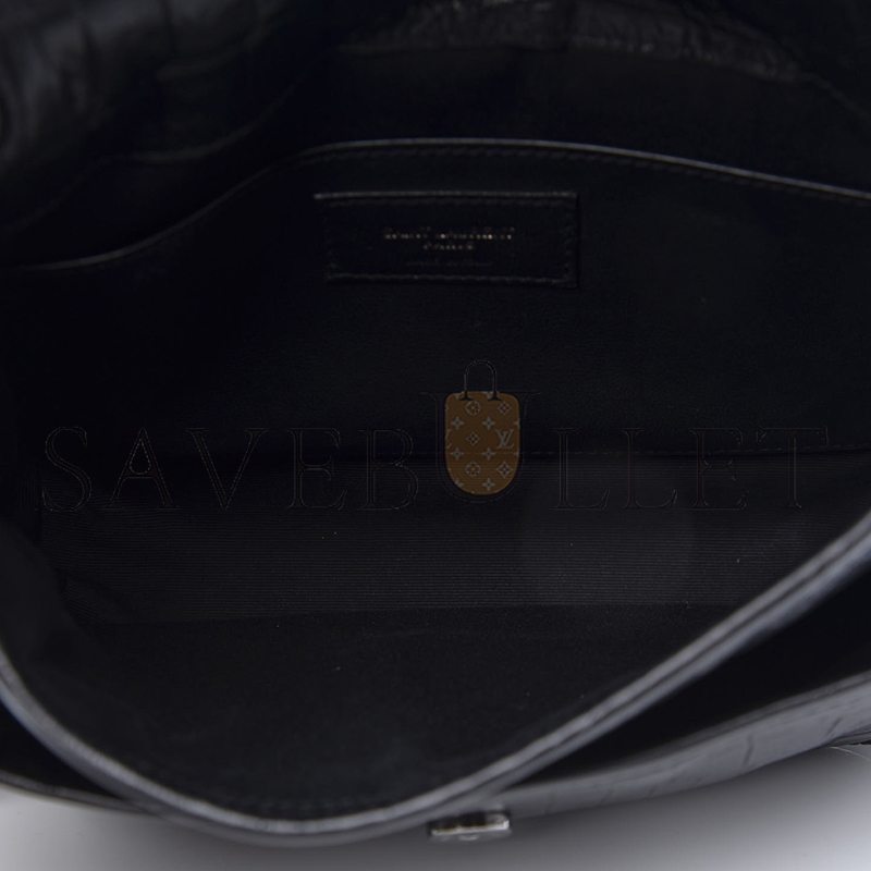 Y*L niki baby chain bag in calfskin crocodile embossed 633160 (21*16*7.5cm)